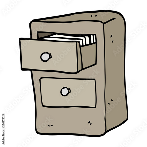 hand drawn doodle style cartoon drawers of files