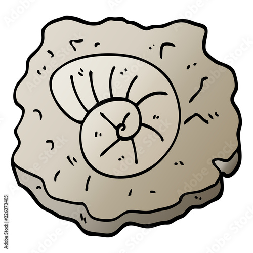 vector gradient illustration cartoon ancient fossil