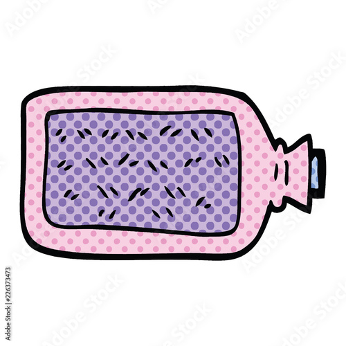 comic book style cartoon hot water bottle