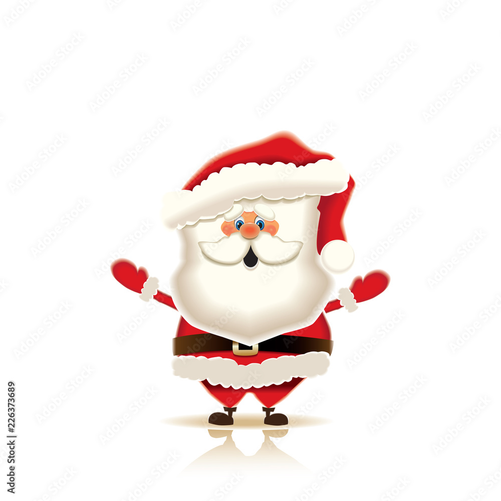 Santa Claus isolated on white background.New Year greeting card.Vector illustration. Santa Claus isolated on white background.New Year greeting card.Vector illustration.