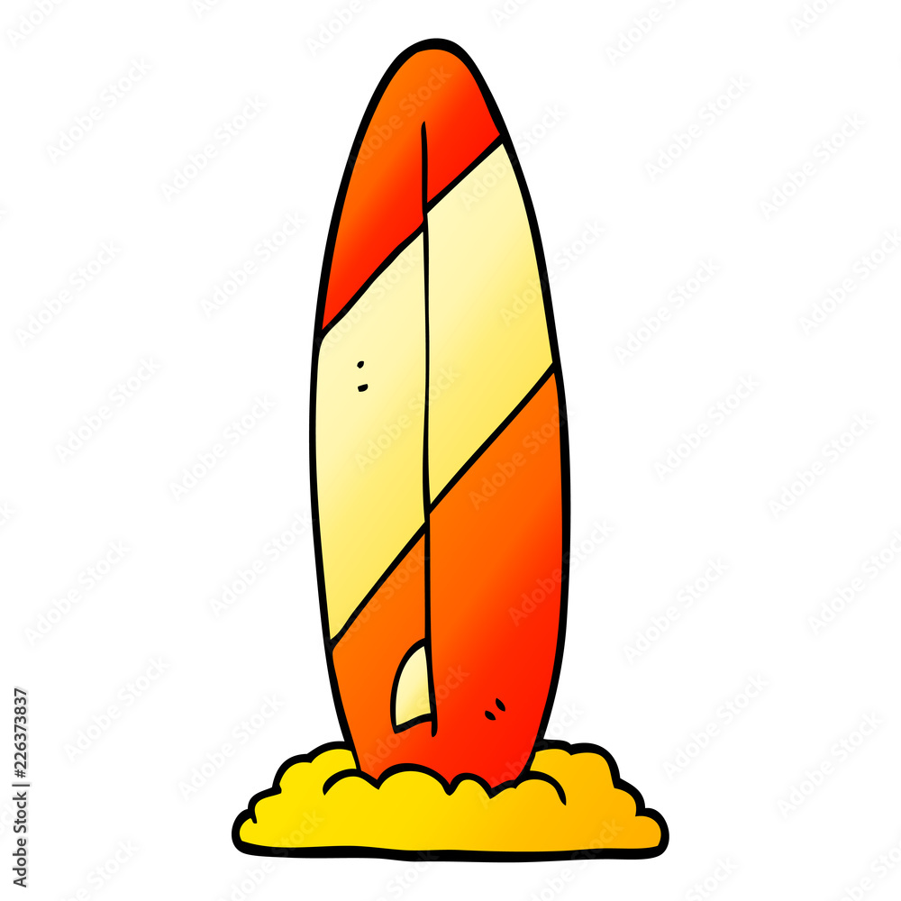 vector gradient illustration cartoon surf board Stock Vector | Adobe Stock