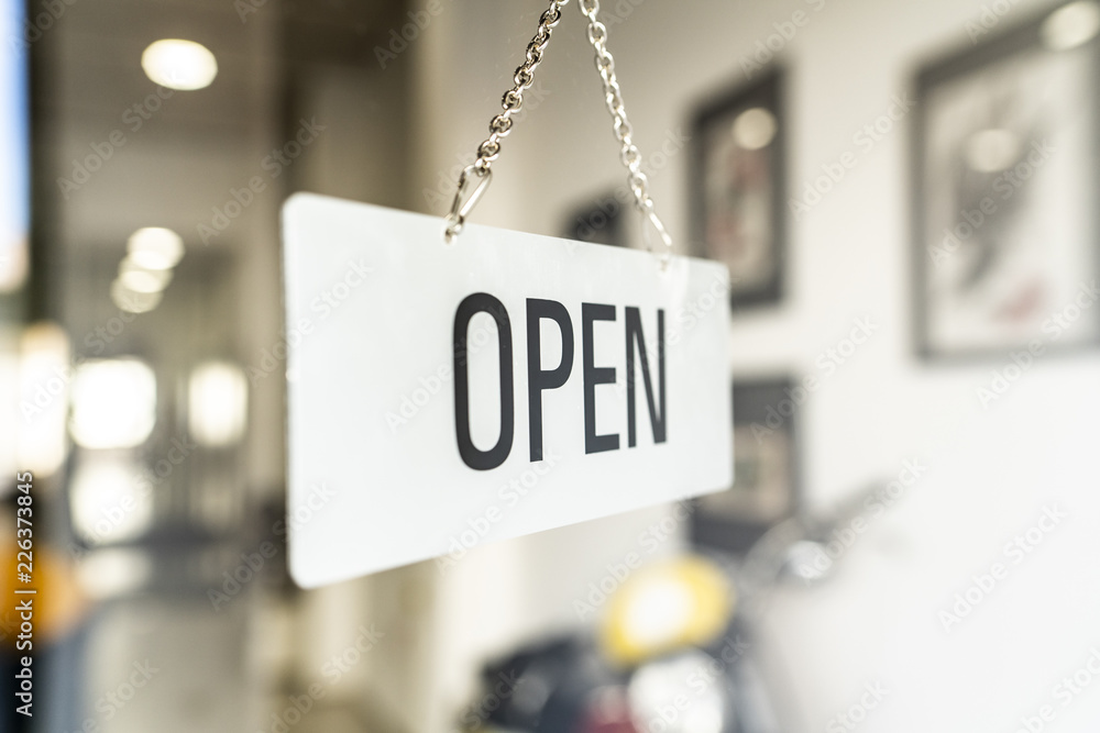 Open hanging poster in a crystal setting