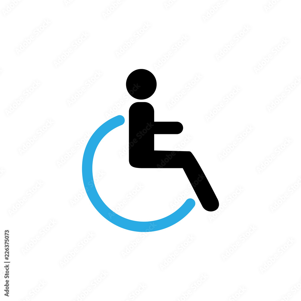 Disabled, handicap icon. Vector illustration, flat design. Disabled, handicap icon. Vector illustration, flat design.