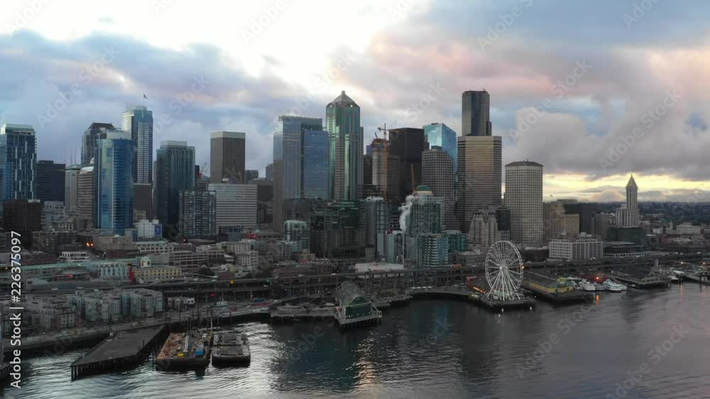 Aerial establishing shot of Seattle 4k 60p Aerial establishing shot of Seattle 4k 60p