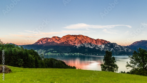 scenery at an austrian lake, attersee