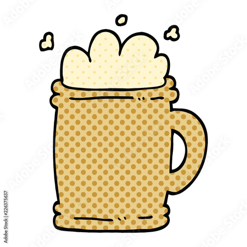 comic book style cartoon beer tankard