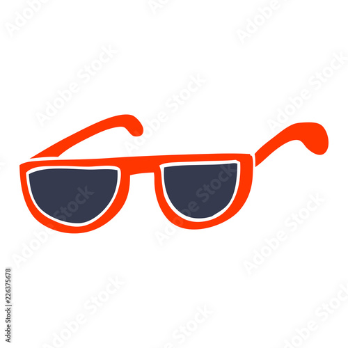 flat color illustration cartoon sunglasses