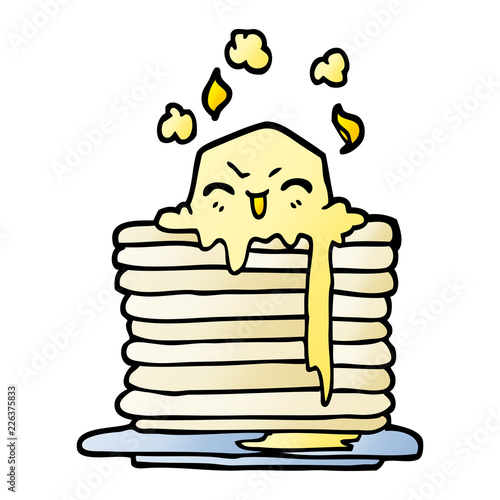 vector gradient illustration cartoon butter melting on pancakes