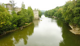 The River Aveyron and the surrounding gorges at St Antonin Noble Val in France