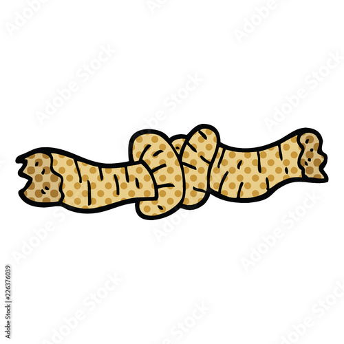 comic book style cartoon tied rope