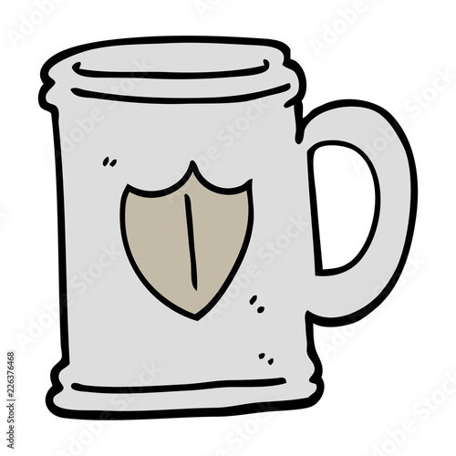 hand drawn doodle style cartoon tankard