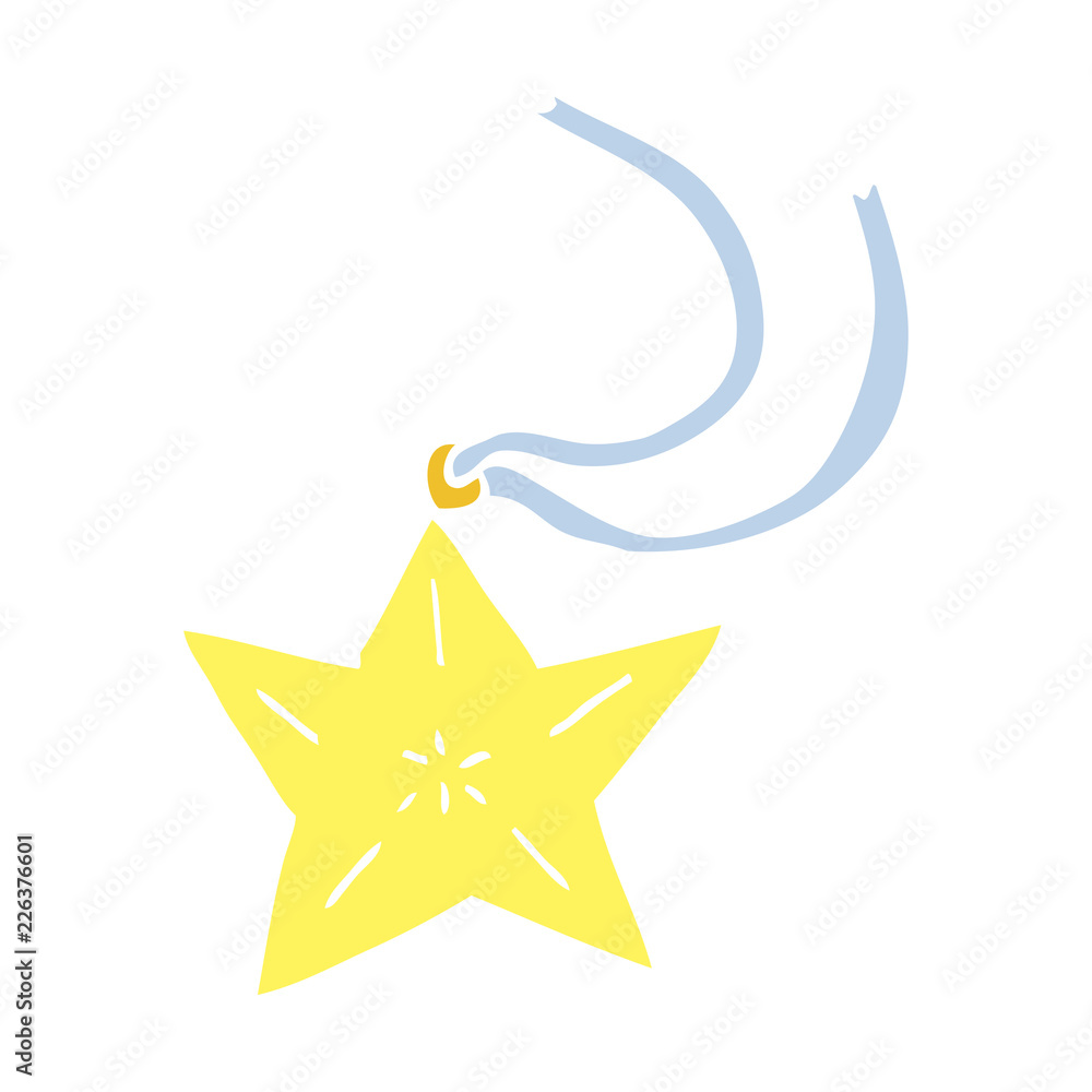 flat color illustration cartoon star necklace flat color illustration cartoon star necklace
