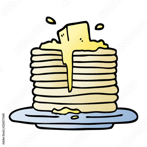 vector gradient illustration cartoon butter melting on pancakes