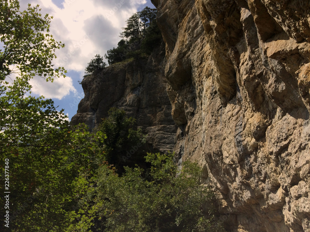 Nature in the mountains on the southern coast of Crimea. Botkin, Tarakhtashskaya, Miskhorskaya trails