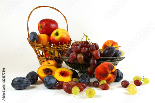 Still life with fruit on a light background