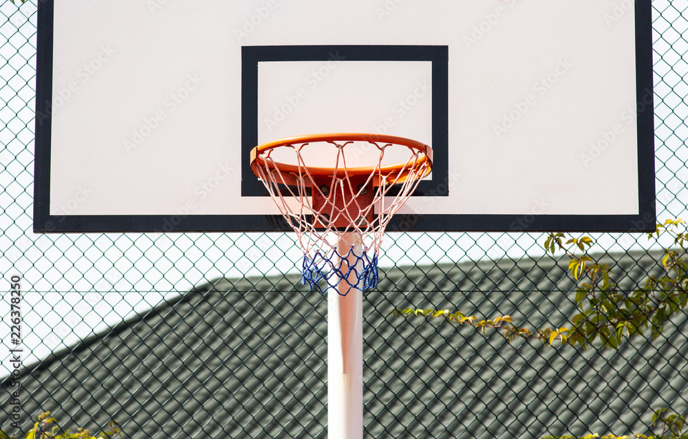 Street basketball.Basketball Hoop close-up, healthy lifestyle concept