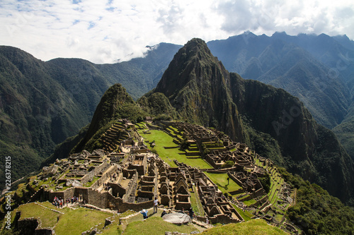 panorama of machu picchu with huayna picchu in background