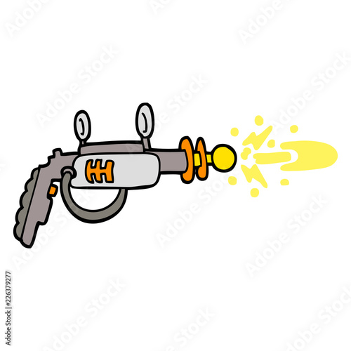 hand drawn doodle style cartoon ray gun