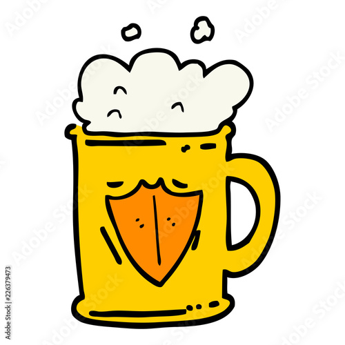 hand drawn doodle style cartoon tankard