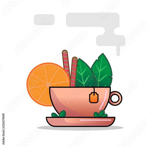 cup of tea with orange