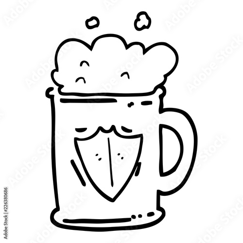 black and white cartoon tankard