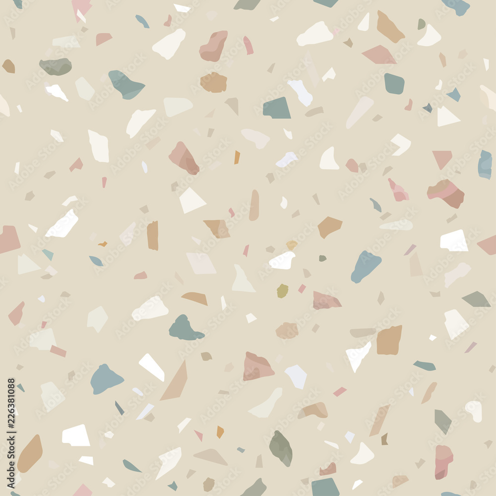 Fototapeta premium Granite stone terrazzo floor texture. Abstract background, seamless pattern. Vector illustration. 