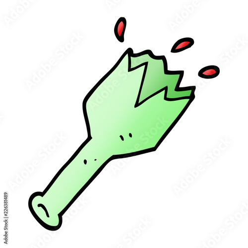 vector gradient illustration cartoon  smashed glass bottle