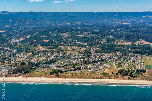 California Coast at the City of Aptos Aerial View