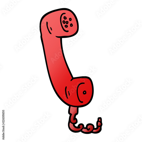 vector gradient illustration cartoon telephone handset