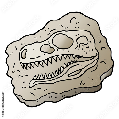 vector gradient illustration cartoon ancient fossil Fototapet