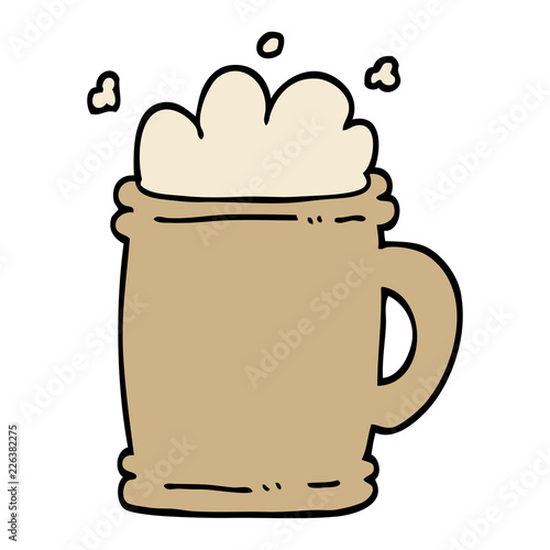hand drawn doodle style cartoon beer tankard