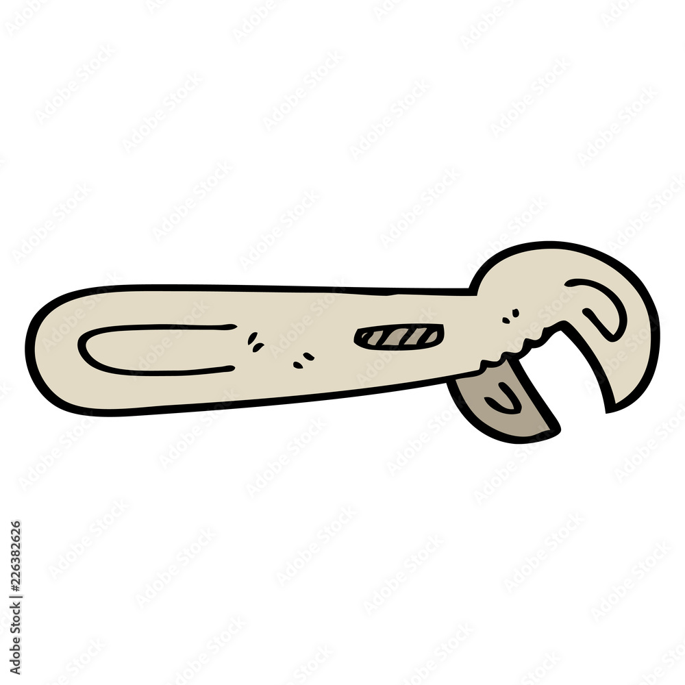 hand drawn doodle style cartoon adjustable spanner hand drawn doodle style cartoon adjustable spanner