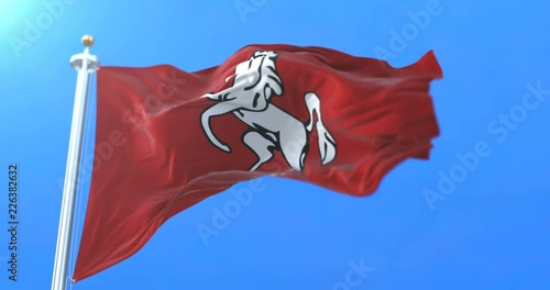 Flag of the english county of Kent in the South East of England. Loop photo