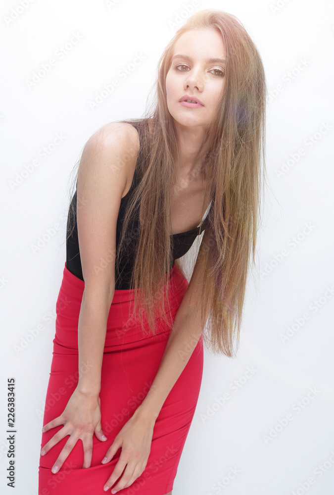 Naklejka premium girl model posing for the camera