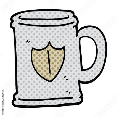 comic book style cartoon tankard