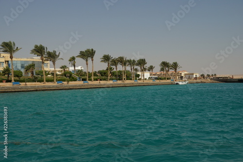Marina port for small yachts and motorboats in Hurghada Egypt Red Sea perfect coral riffs diving location