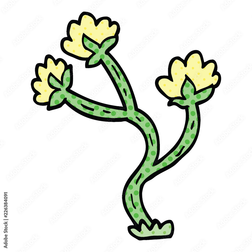 Obraz premium comic book style cartoon wildflower