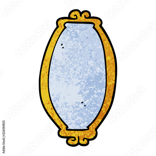grunge textured illustration cartoon mirror
