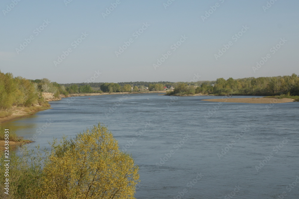 Kazahkstan Irtysh river in the evening during business trip to Asia