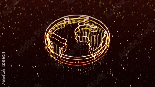 Wallpaper Mural Abstract background with animation of technologic symbol or icon from flickering particles and lines as data transfer. Animation of seamless loop. Torontodigital.ca