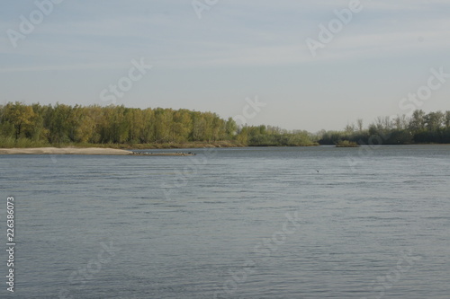 Kazahkstan Irtysh river in the evening during business trip to Asia