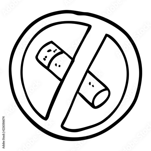 black and white cartoon no smoking sign