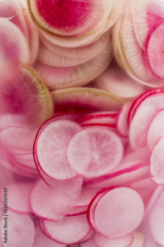 slices of radishes slices of radishes