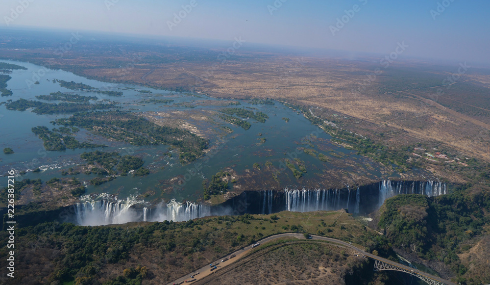 Aerial view of Victoria Falls in Zimbabwe