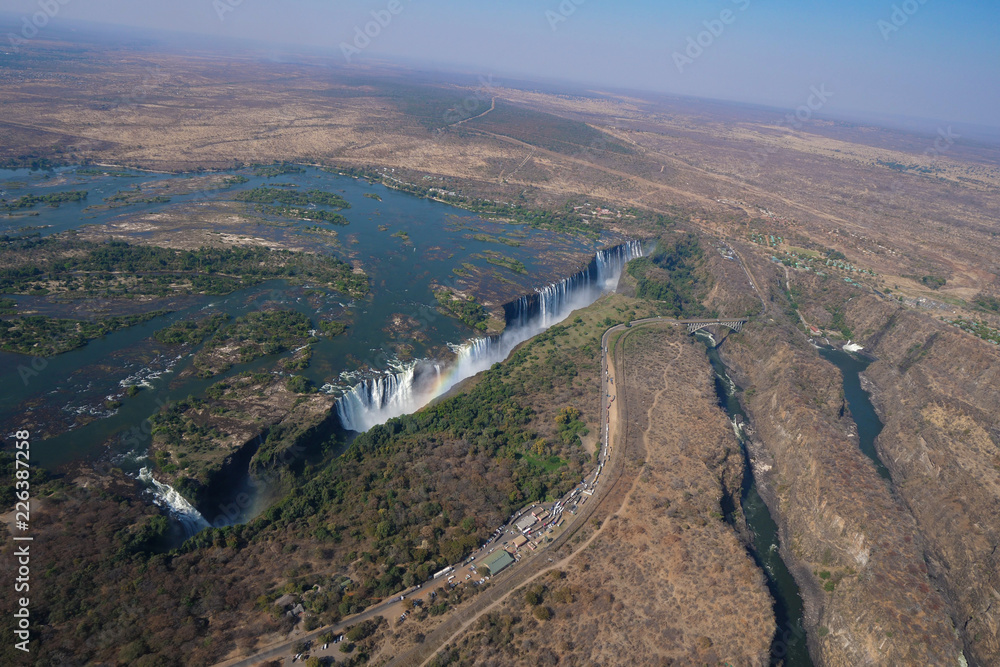 Aerial view of Victoria Falls in Zimbabwe Aerial view of Victoria Falls in Zimbabwe