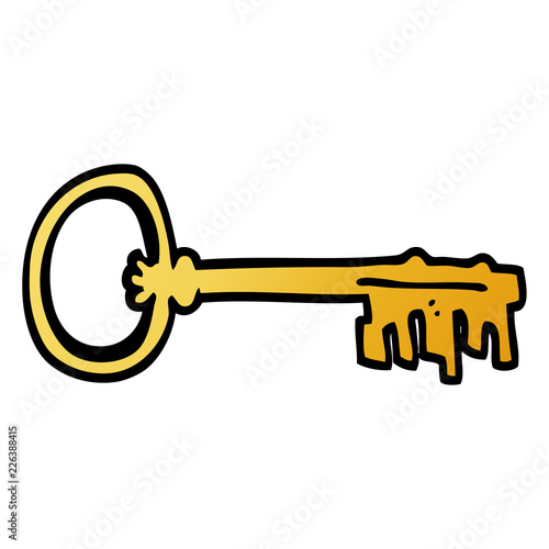 vector gradient illustration cartoon old key