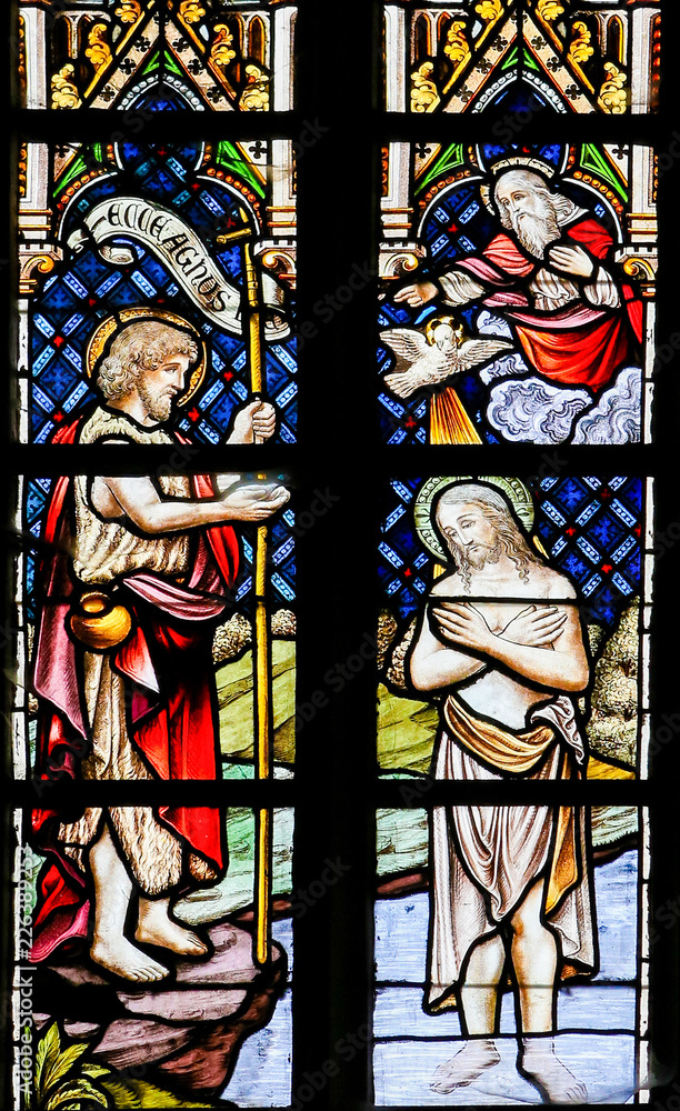 Baptism of Jesus by Saint John - Stained Glass