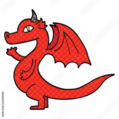 cute comic book style cartoon dragon