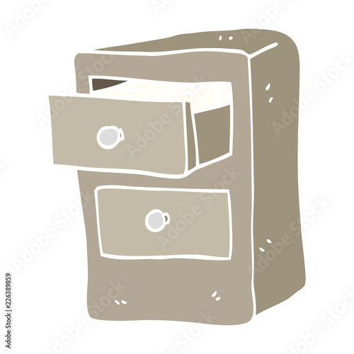 flat color illustration cartoon drawers of files