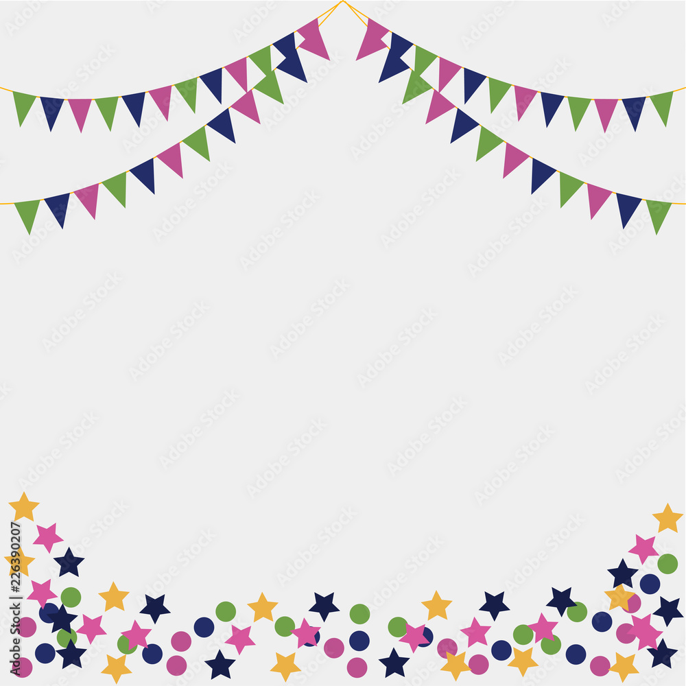 Obraz premium Party Flags with Confetti